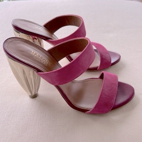 Malone Souliers Gold Heel Sandals - Picture 3 of 10